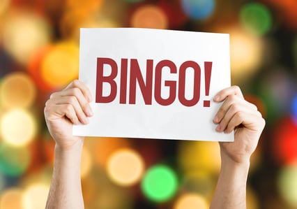 Bingo! placard with bokeh background